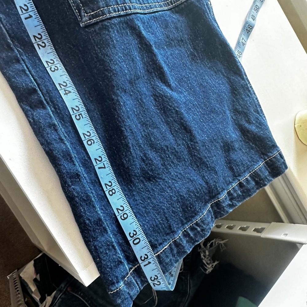 Fashion Nova Denim Jumpsuit Dark Wash Utility Boilersuit Wide Leg XL Workwear - Picture 11 of 11